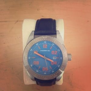 Morphic blue, orange, and black